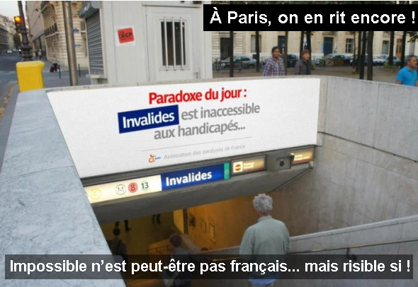  Paris, l'arrt Les Invalides porte bien mal son nom en tant inaccessible aux personnes handicapes