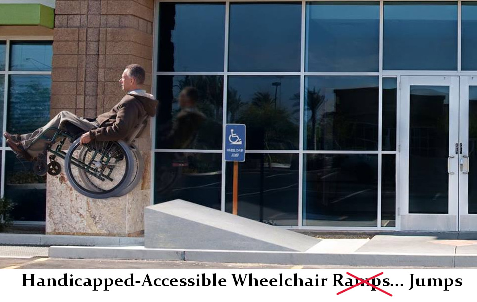 Wheelchair accessible jumps instead of ramps