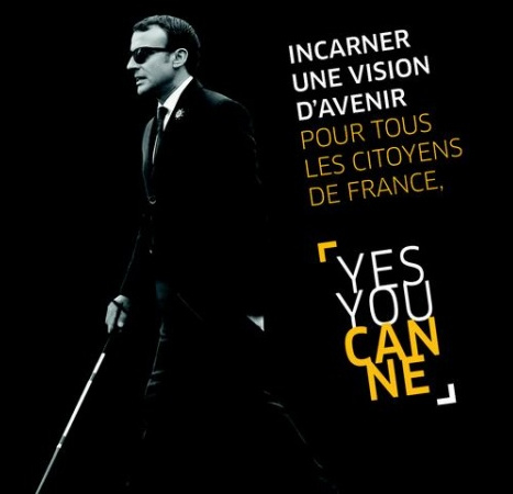 Incarner une vision d'avenir pour tous les citoyens de France - Yes you canne - FAF 2018 avec Emmanuel Macron en image de fond