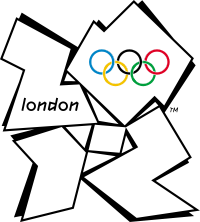 Logo officiel des jeux de Londres 2012 - en noir et blanc