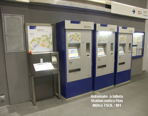 Machines billetterie du TSOL / M1 au Flon